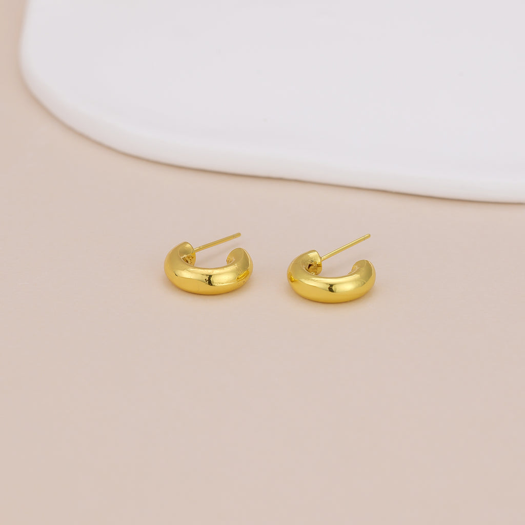 Thick Open Huggie Hoop Earrings E063