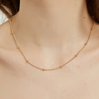 Elise dainty satellite chain link layering necklace