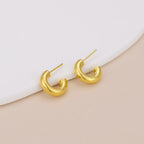 Thick Open Huggie Hoop Earrings E063