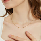 Elise dainty satellite chain link layering necklace