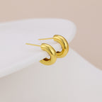 Thick Open Huggie Hoop Earrings E063