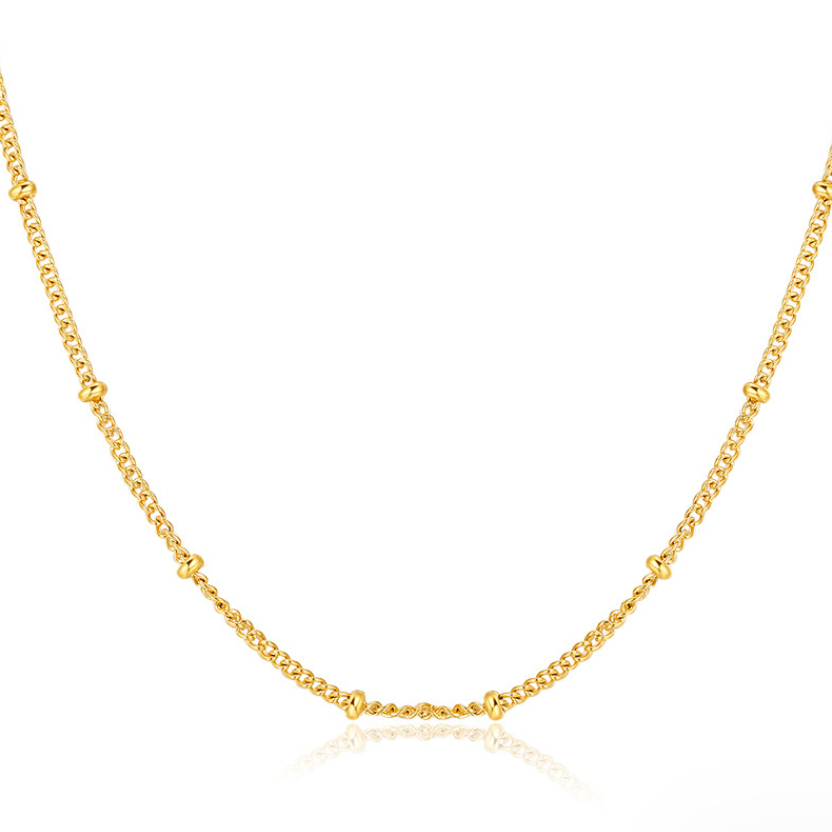 Elise dainty satellite chain link layering necklace