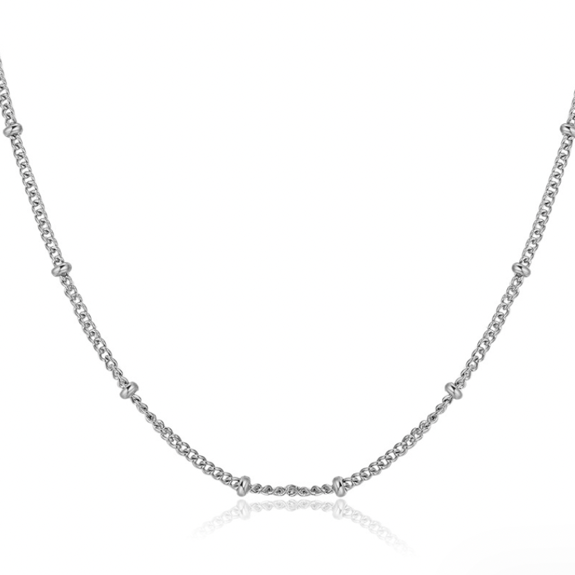 Elise dainty satellite chain link layering necklace