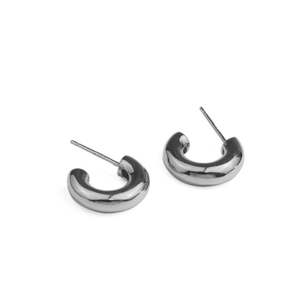 Thick Open Huggie Hoop Earrings E063