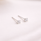 18K Gold Vermeil Crystal Diamond Stud Earrings E107