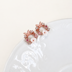 Butterfly & flower wreath dainty cute stud earrings E292
