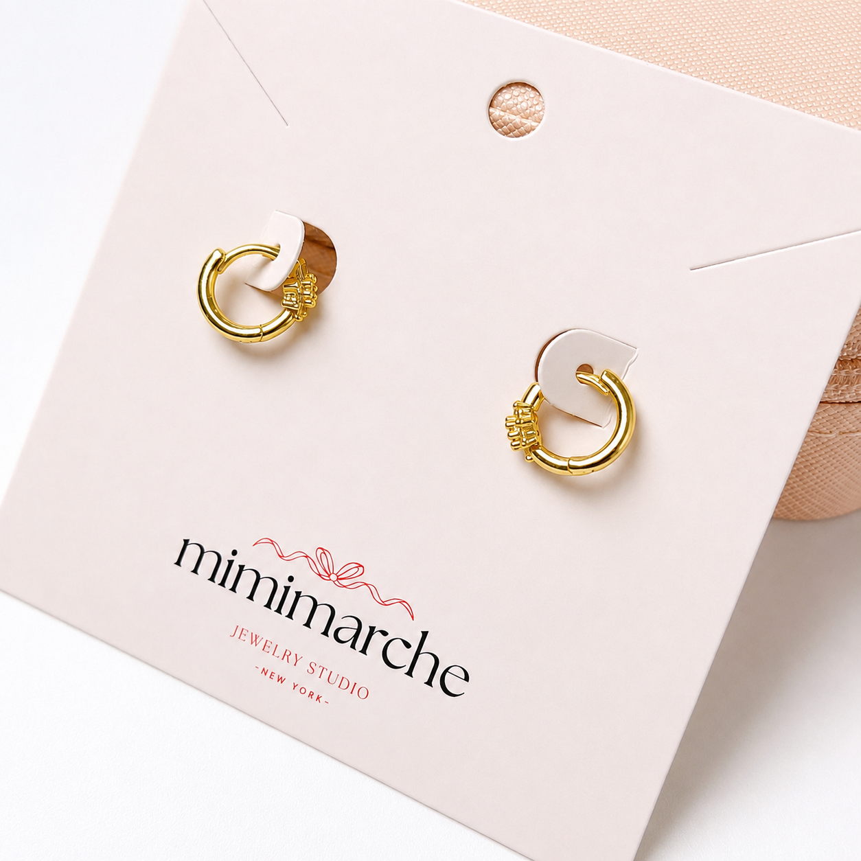 Cubic Zirconia dainty flower huggie hoop earrings E277