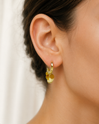 Dainty Gold Disc Charm Huggie Hoop Earrings E232