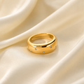 Londyn gold cz star chunky thick dome stackable ring