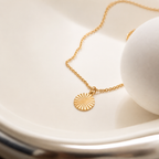 Maggie gold sunburst radiant disc pendant necklace