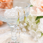 White lily of the valley flower dangle earrings E240