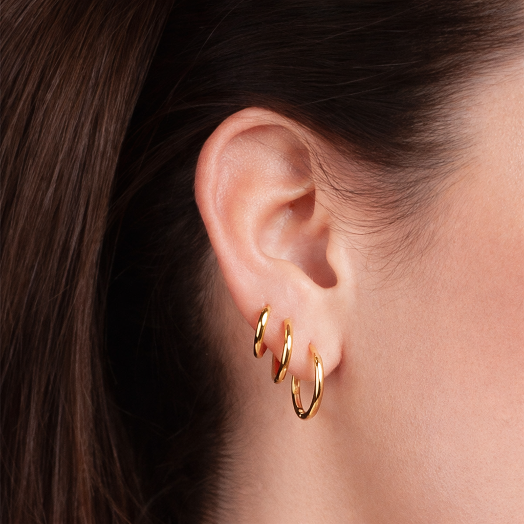 Giana classic minimalist gold huggie hoop earrings
