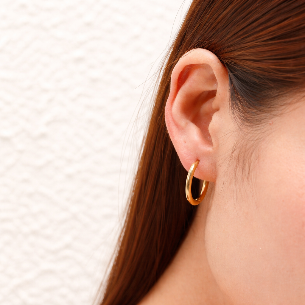 Giana classic minimalist gold huggie hoop earrings