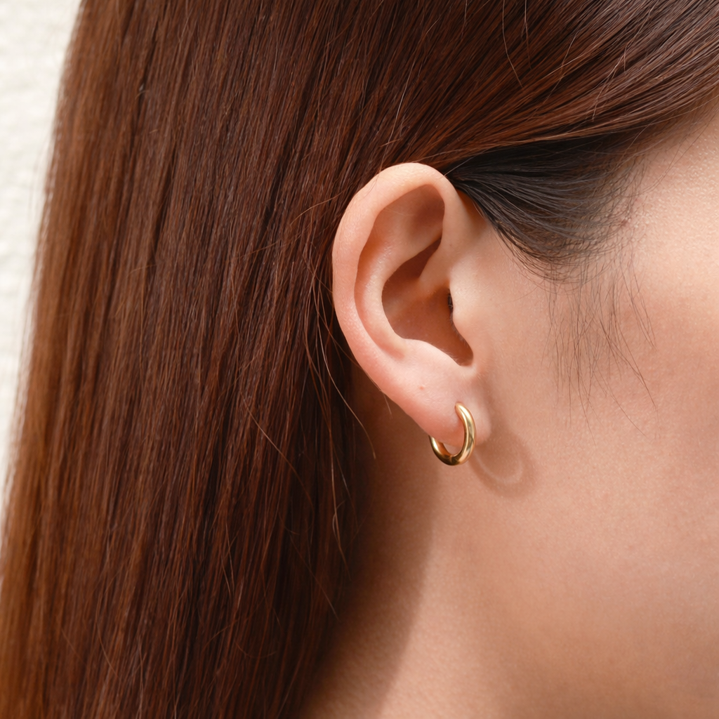 Giana classic minimalist gold huggie hoop earrings