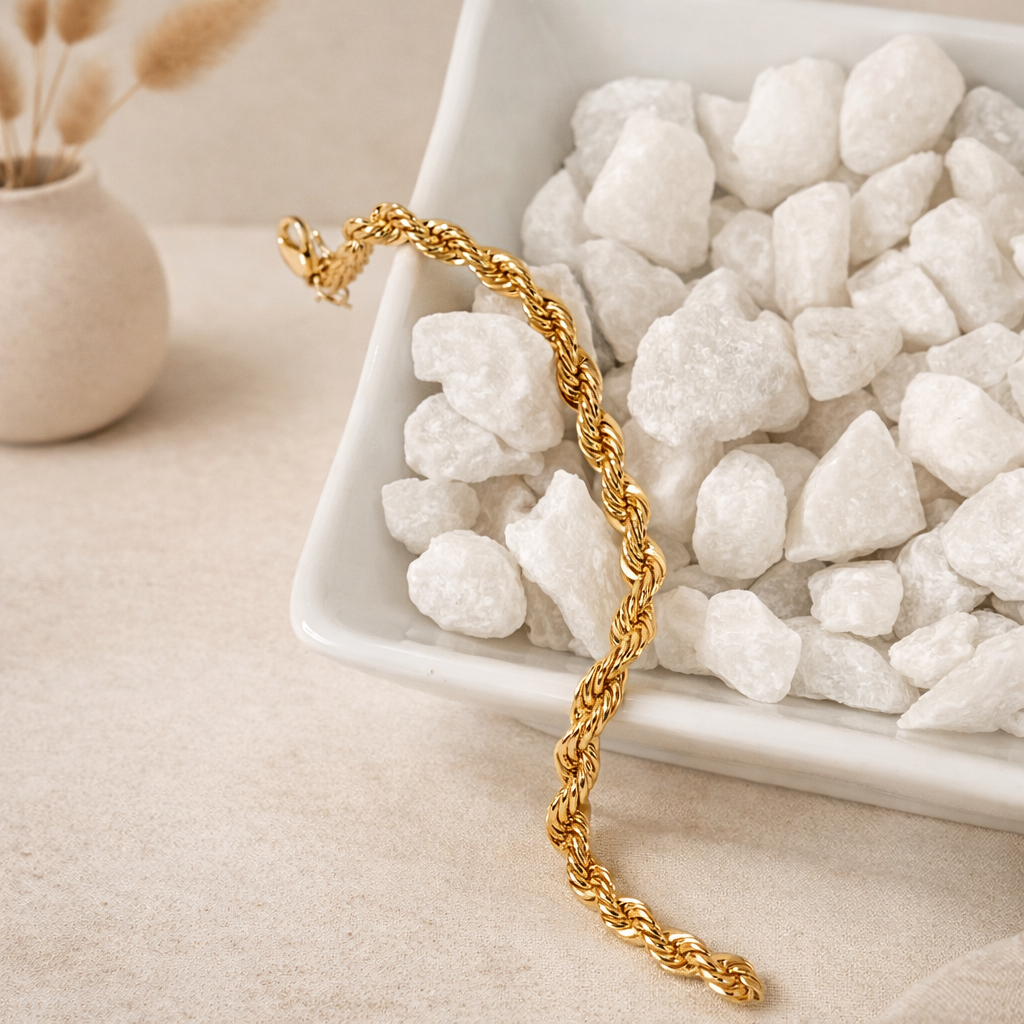 Abby Gold Twist Rope Chain Bracelet