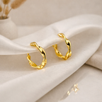 18K Gold Vermeil Ariel Twisted Huggie Hoop Earrings