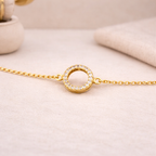 Eternity Paved Circle Dainty Charm Bracelet B016
