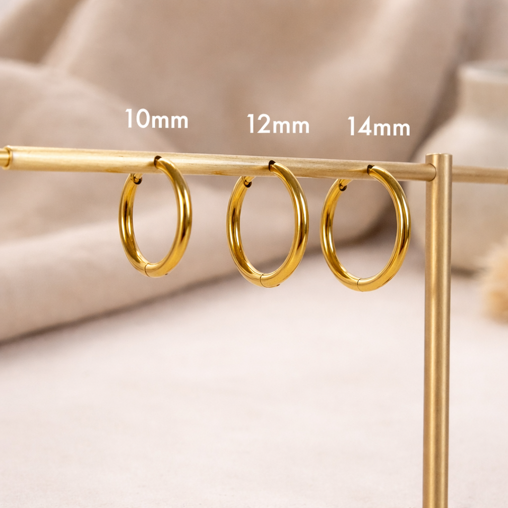 Giana classic minimalist gold huggie hoop earrings