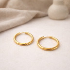 Giana classic minimalist gold huggie hoop earrings