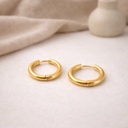Giana classic minimalist gold huggie hoop earrings