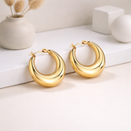 Julia Gold Dome Hoop Earrings