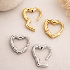 Brooke Dainty Heart Huggie Hoop Earrings