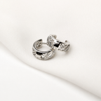 Dainty Gold Filigree Cutout Huggie Hoop Earrings E278