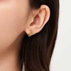 Dainty Gold Filigree Cutout Huggie Hoop Earrings E278