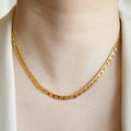 Chloe Gold Flat Figaro Dainty Chain Layering necklace