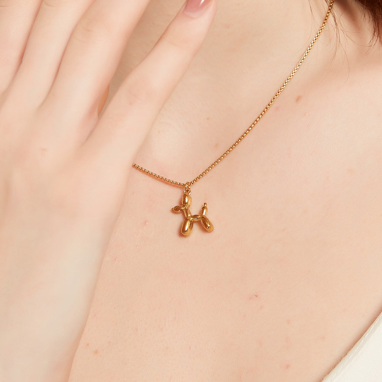 Camilie Balloon Puppy Dog Charm Necklace