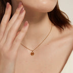 Maggie gold sunburst radiant disc pendant necklace