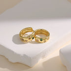 Color gemstone chunky Gold Huggie Hoop Earrings E248