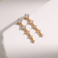 Gold Crystal Rhinestone Drop Dangle Earrings E251