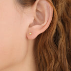 18K Gold Vermeil Tiny Dainty Ball Stud Earrings E097