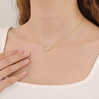 Marquise crystal flower dainty necklace N024