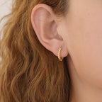 Dainty Gold Twisted Huggie Hoop Earrings E118