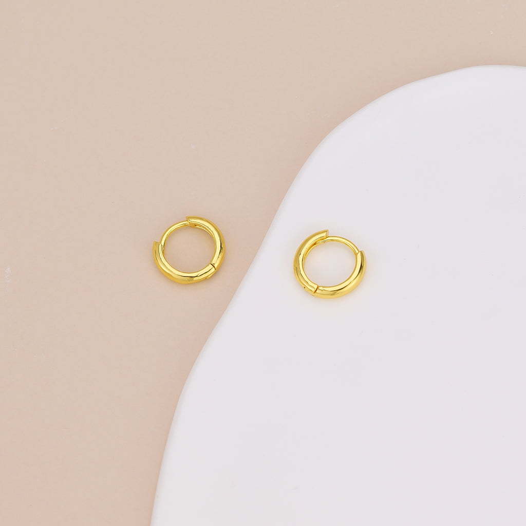 Gold Huggie Hoop Earrings for Women Minimalist Small Hoops E167