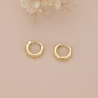 Hexagon huggie hoop earrings, gold hoop earrings E119
