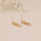Gold link chain dangle earrings, chain earrings E139