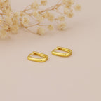 18k Gold Vermeil Oval Hoop Earrings E079