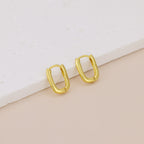 18k Gold Vermeil Oval Hoop Earrings E079