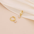 Gold Huggie Hoop Dainty Cubic Zirconia Solitaire Earrings E165
