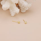 18K Gold Vermeil Tiny Dainty Ball Stud Earrings E097