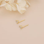 18K Gold Vermeil Marquise Crystal Flower Stud Earrings E100