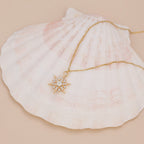 Starburst opal gem dainty pendant necklace N015