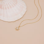 Starburst opal gem dainty pendant necklace N015