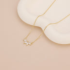 Marquise crystal flower dainty necklace N024