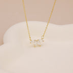 Marquise crystal flower dainty necklace N024