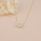 Marquise crystal flower dainty necklace N024