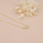 Marquise crystal flower dainty necklace N024